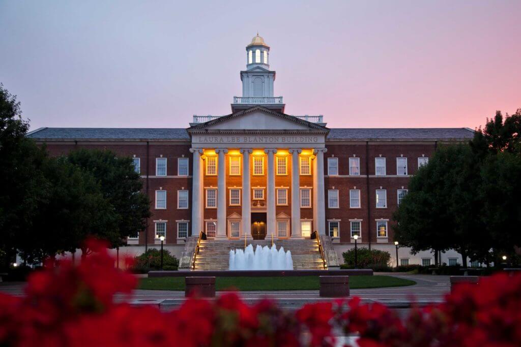 Front of Laura Lee Blanton Building at Southern Methodist University