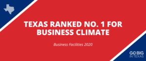 Texas ranks number 1 for business climate in 2020