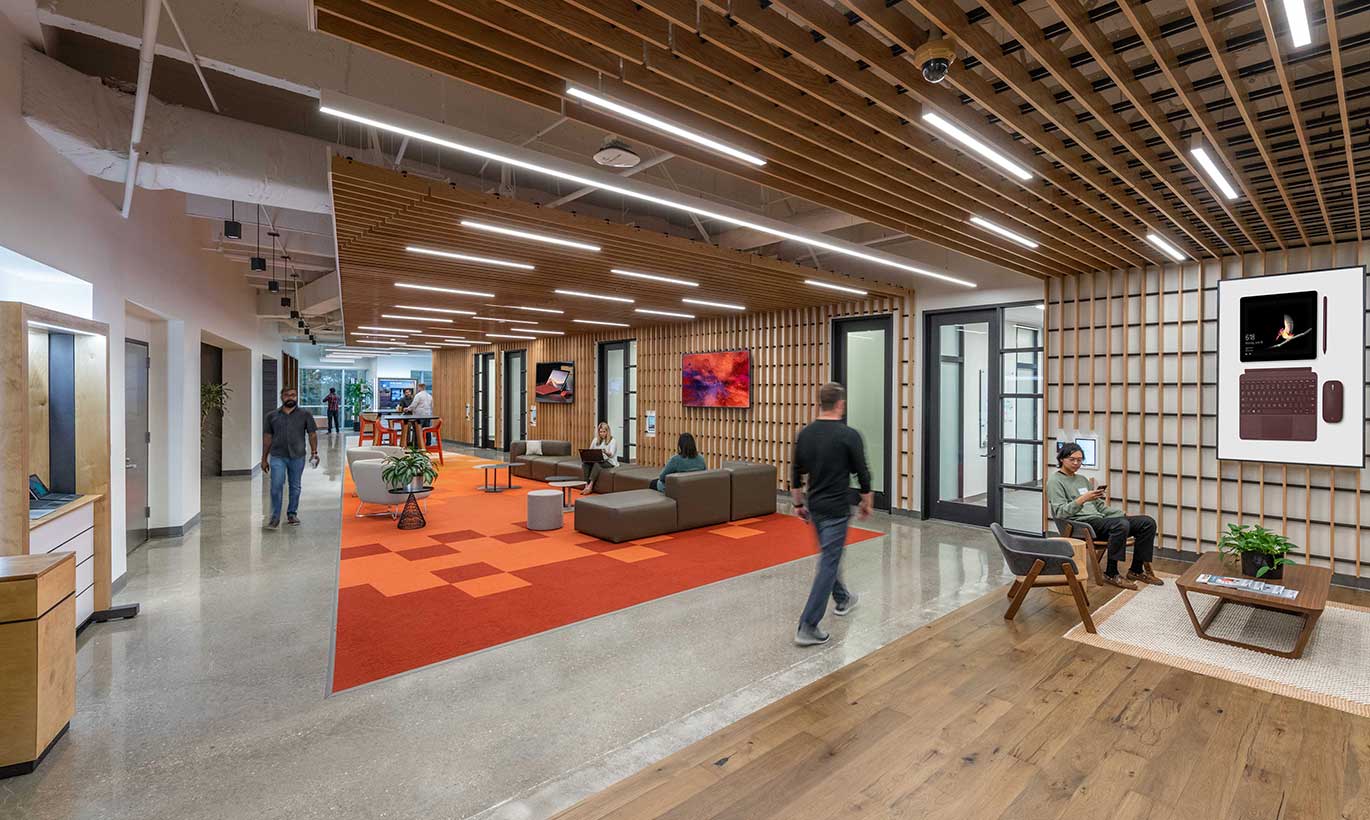 Workers at Microsoft in Las Colinas, Texas