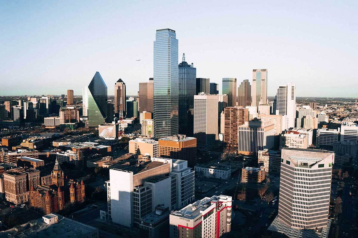 View of Dallas, Texas cityscape from Reunion Tower