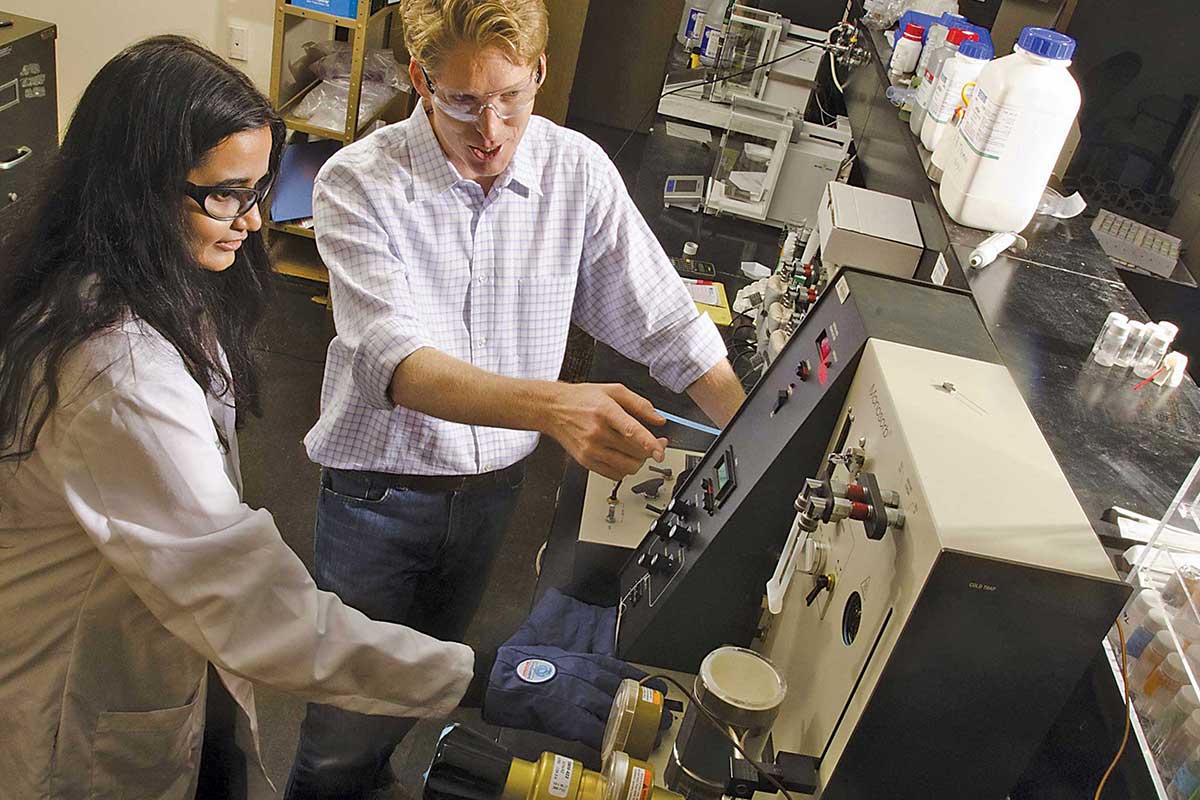 Talented scientists testing in laboratory in Texas