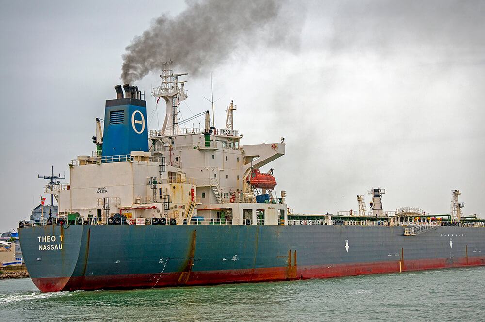 Oil tanker leaving the Port of Corpus Christi