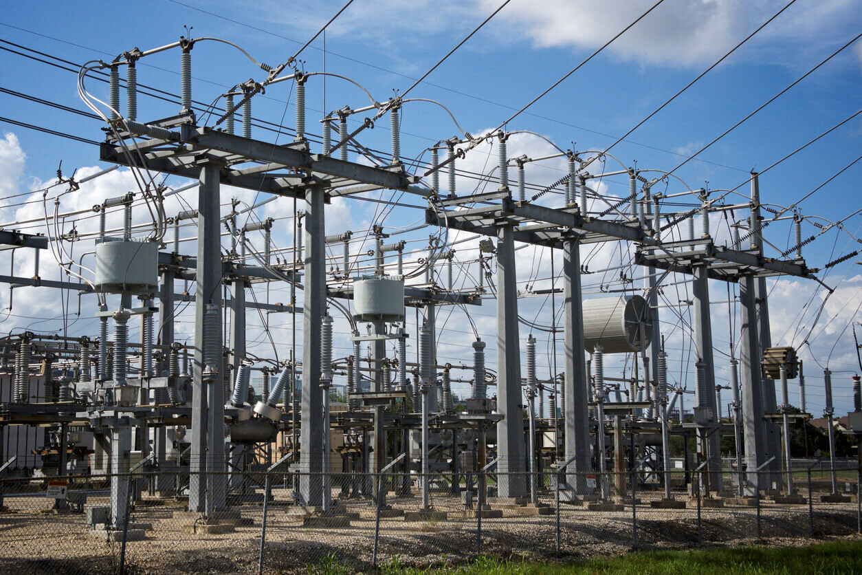 Power distribution station in an urban center of Texas