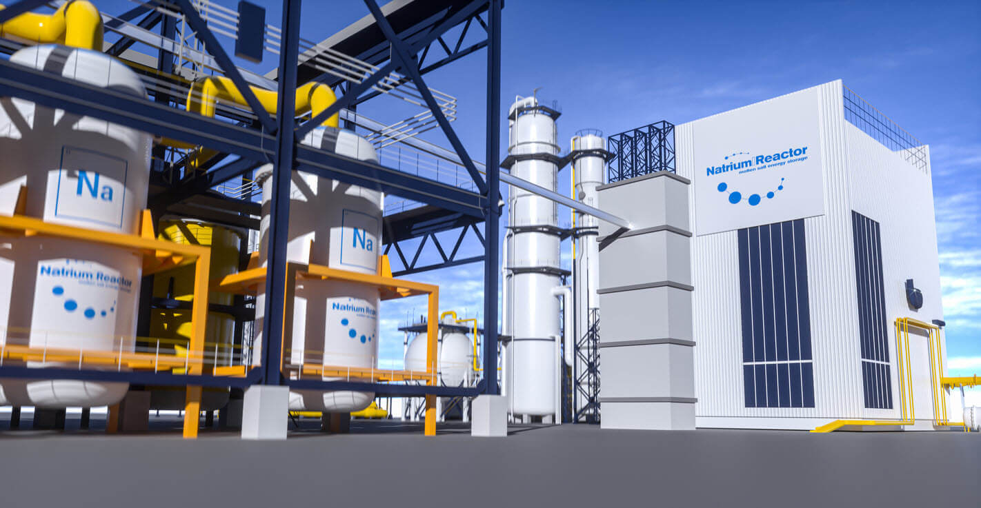 Model of a Molden Salt energy storage natrium sodium nuclear reactor power plant